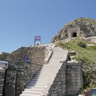 Niegosh Mausoleum - Lovćen National Park - view from parking in the direction of the tunel to mausoleum